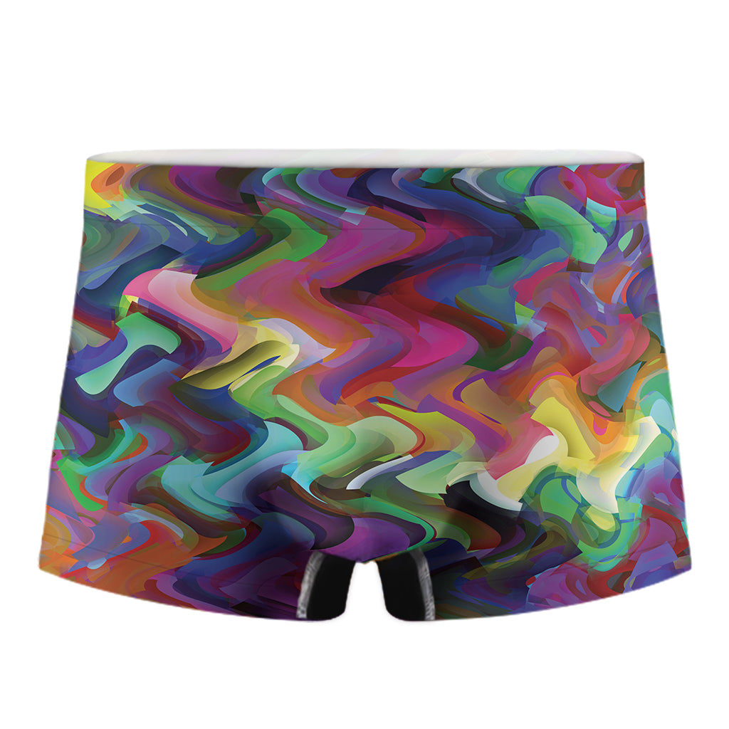 Watercolor Psychedelic Print Men's Boxer Briefs