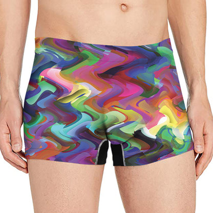 Watercolor Psychedelic Print Men's Boxer Briefs