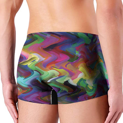 Watercolor Psychedelic Print Men's Boxer Briefs