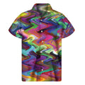 Watercolor Psychedelic Print Men's Short Sleeve Shirt