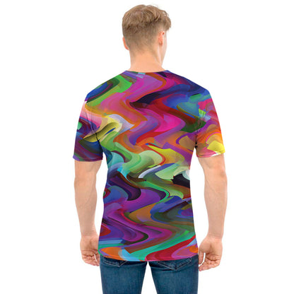 Watercolor Psychedelic Print Men's T-Shirt