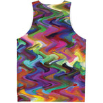 Watercolor Psychedelic Print Men's Tank Top