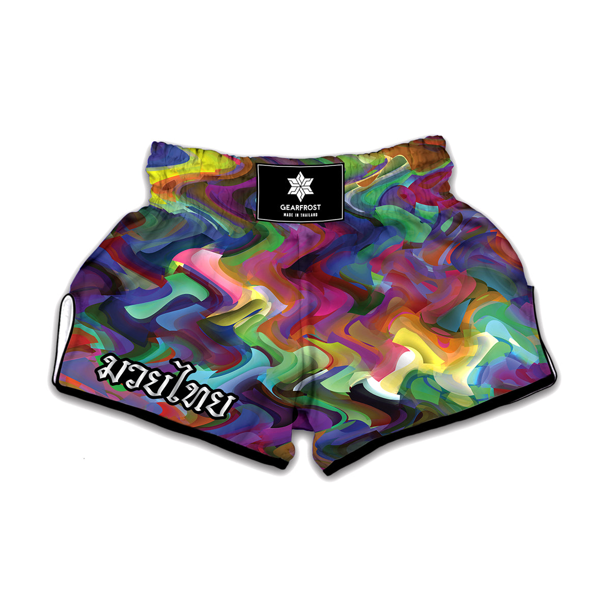 Watercolor Psychedelic Print Muay Thai Boxing Shorts