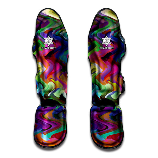 Watercolor Psychedelic Print Muay Thai Shin Guard
