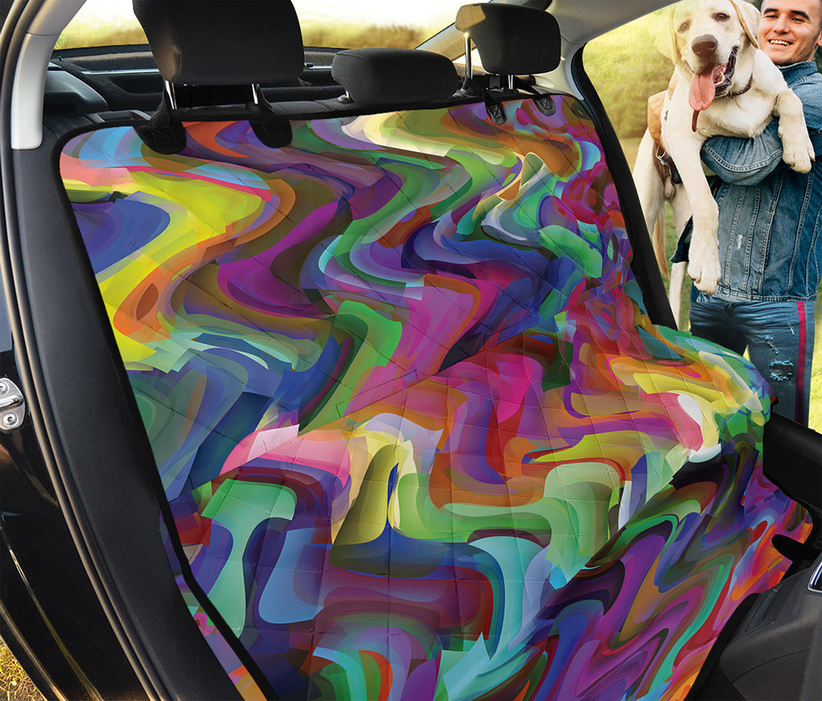 Watercolor Psychedelic Print Pet Car Back Seat Cover