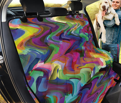 Watercolor Psychedelic Print Pet Car Back Seat Cover