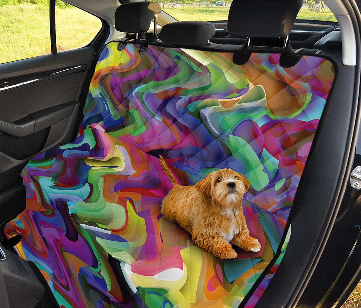 Watercolor Psychedelic Print Pet Car Back Seat Cover
