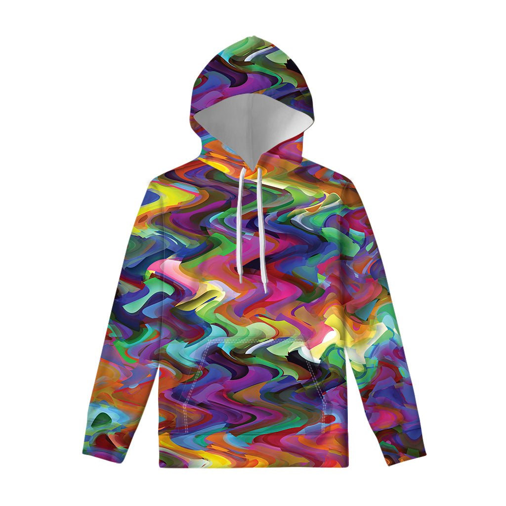 Watercolor Psychedelic Print Pullover Hoodie