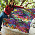 Watercolor Psychedelic Print Quilt