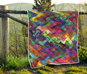 Watercolor Psychedelic Print Quilt
