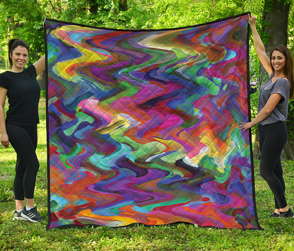 Watercolor Psychedelic Print Quilt