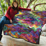 Watercolor Psychedelic Print Quilt