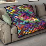 Watercolor Psychedelic Print Quilt