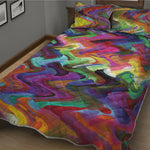 Watercolor Psychedelic Print Quilt Bed Set