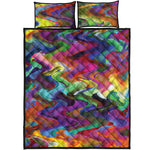 Watercolor Psychedelic Print Quilt Bed Set