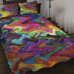 Watercolor Psychedelic Print Quilt Bed Set