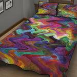 Watercolor Psychedelic Print Quilt Bed Set