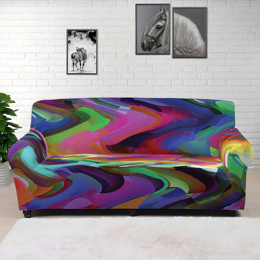 Watercolor Psychedelic Print Sofa Cover