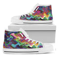 Watercolor Psychedelic Print White High Top Sneakers