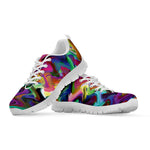 Watercolor Psychedelic Print White Sneakers