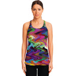 Watercolor Psychedelic Print Women's Racerback Tank Top