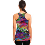 Watercolor Psychedelic Print Women's Racerback Tank Top