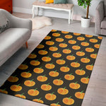 Watercolor Pumpkin Pattern Print Area Rug