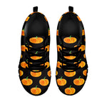 Watercolor Pumpkin Pattern Print Black Sneakers