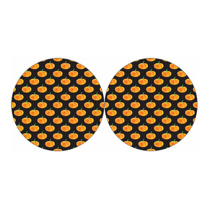 Watercolor Pumpkin Pattern Print Car Coasters