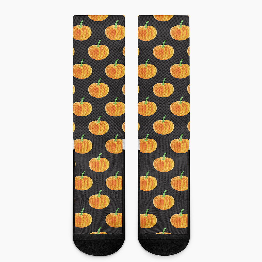 Watercolor Pumpkin Pattern Print Crew Socks