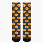 Watercolor Pumpkin Pattern Print Crew Socks