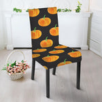 Watercolor Pumpkin Pattern Print Dining Chair Slipcover