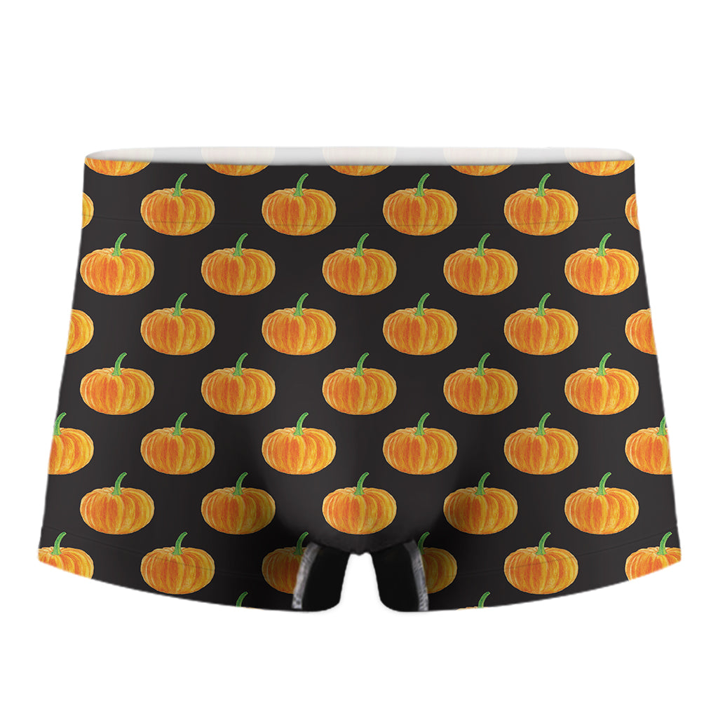 Watercolor Pumpkin Pattern Print Men's Boxer Briefs