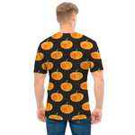 Watercolor Pumpkin Pattern Print Men's T-Shirt