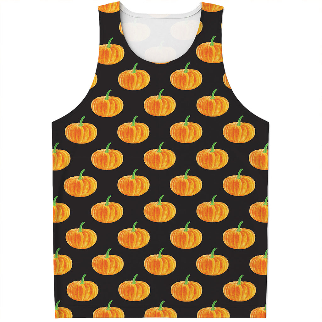 Watercolor Pumpkin Pattern Print Men's Tank Top