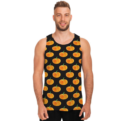 Watercolor Pumpkin Pattern Print Men's Tank Top