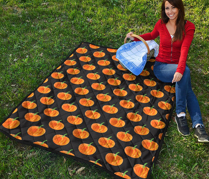 Watercolor Pumpkin Pattern Print Quilt