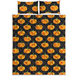 Watercolor Pumpkin Pattern Print Quilt Bed Set