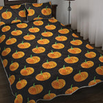 Watercolor Pumpkin Pattern Print Quilt Bed Set