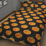 Watercolor Pumpkin Pattern Print Quilt Bed Set