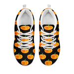 Watercolor Pumpkin Pattern Print White Sneakers