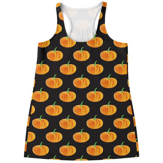 Watercolor Pumpkin Pattern Print Women's Racerback Tank Top