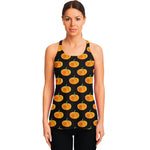 Watercolor Pumpkin Pattern Print Women's Racerback Tank Top