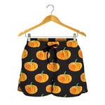 Watercolor Pumpkin Pattern Print Women's Shorts