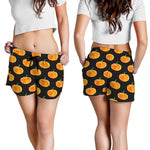 Watercolor Pumpkin Pattern Print Women's Shorts