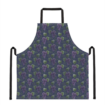 Watercolor Purple Grapes Pattern Print Apron