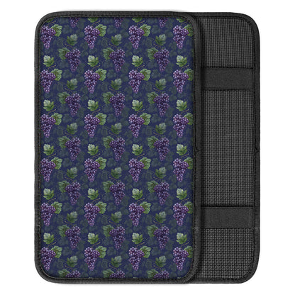 Watercolor Purple Grapes Pattern Print Car Center Console Cover