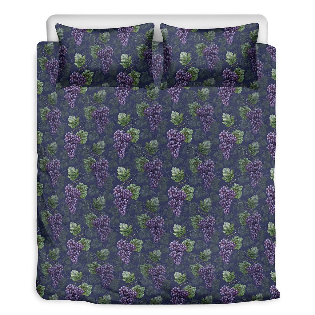 Watercolor Purple Grapes Pattern Print Duvet Cover Bedding Set