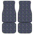 Watercolor Purple Grapes Pattern Print Front and Back Car Floor Mats