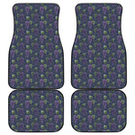 Watercolor Purple Grapes Pattern Print Front and Back Car Floor Mats